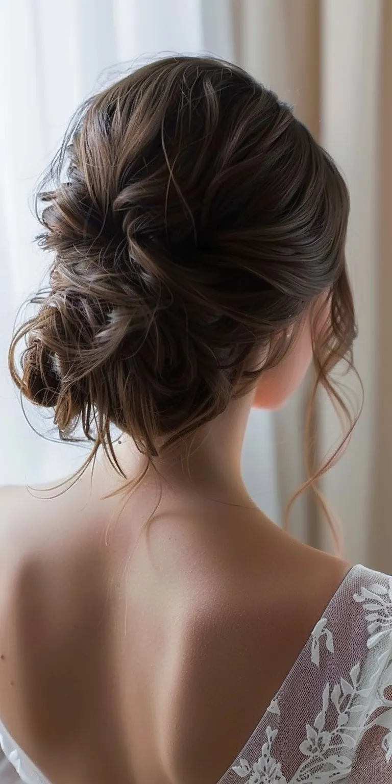 low bun hairstyles Updo, Chignon, Milkmaid braid, French Braid