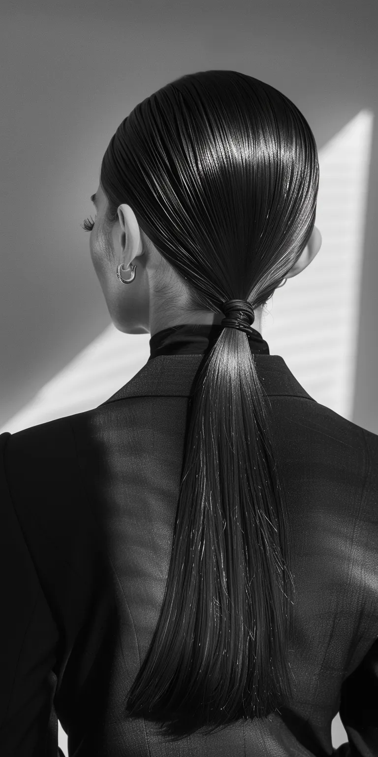 slick back Chignon, French twist, Updo, Asymmetric cut, Ponytail