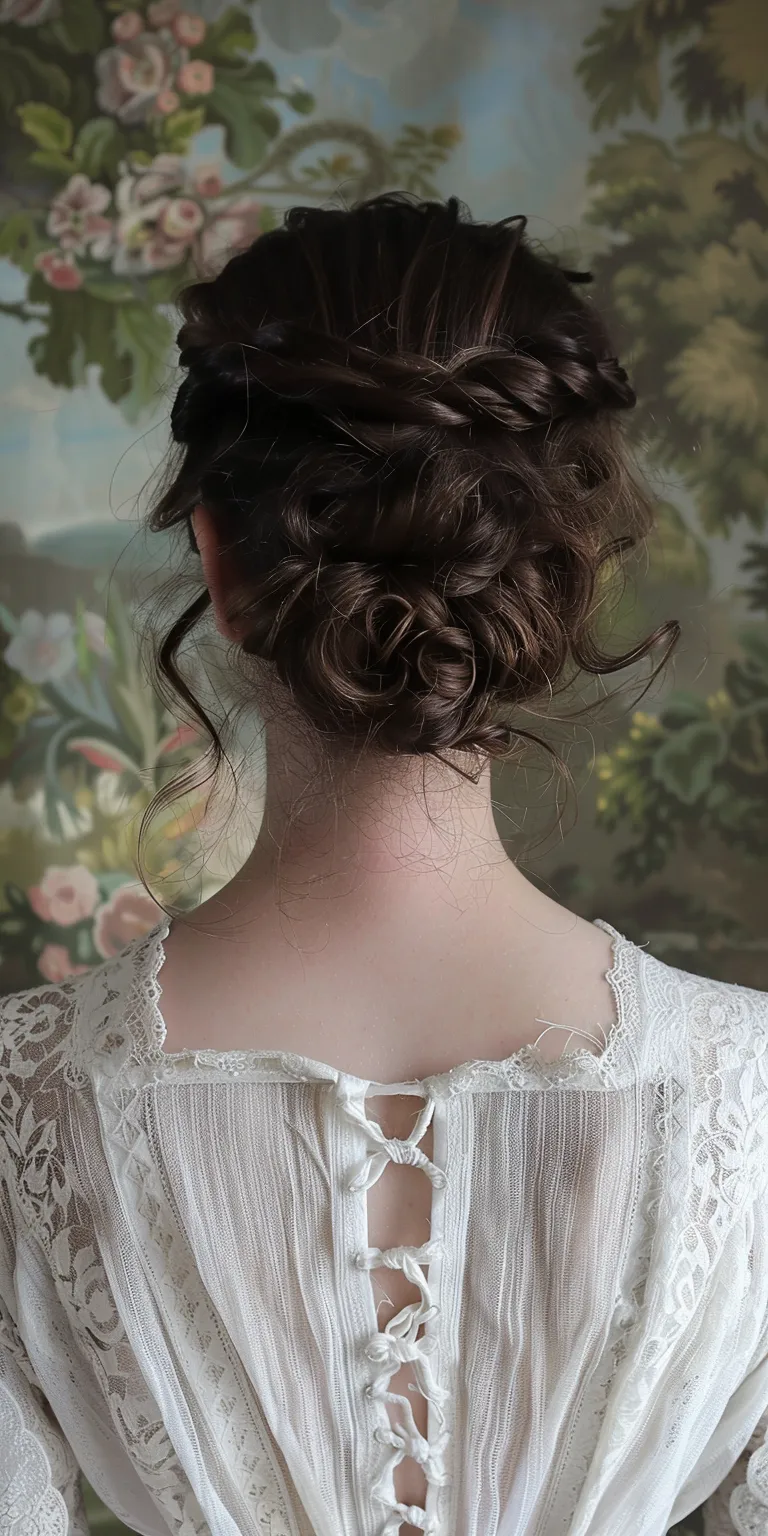 regency hairstyles Milkmaid braid, Updo, Digital perm, French Historical Christian