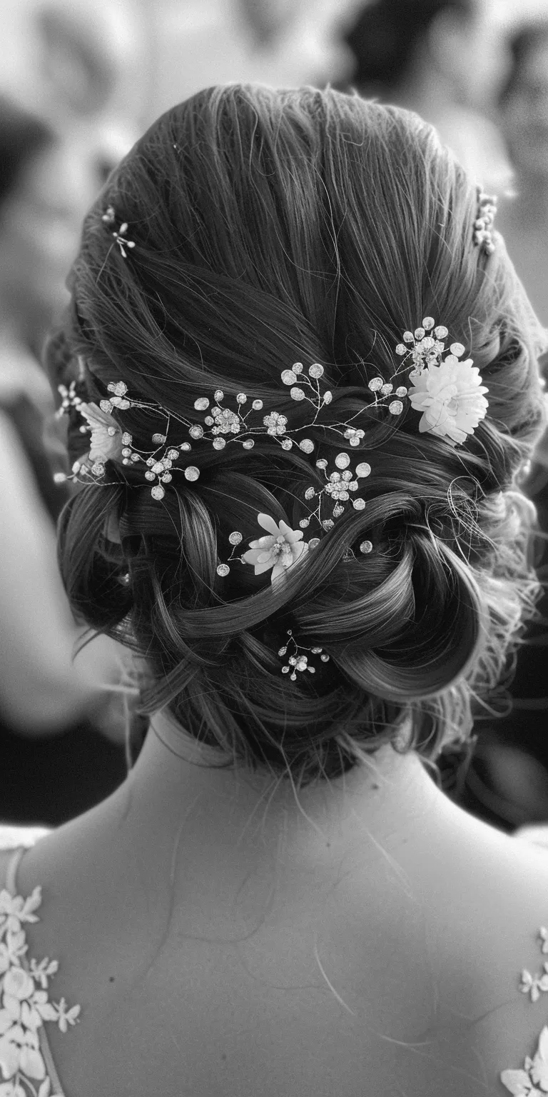 wedding hair styles Chignon, Updo, Milkmaid braid, Boho braids, Japanese women's hairstyles