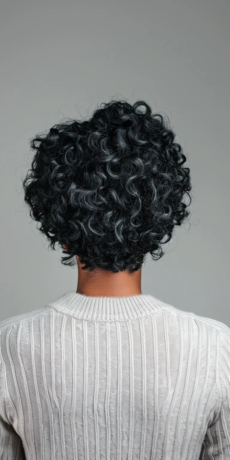 short wigs Digital perm, Jheri curl, Kinky hair, Asymmetric cut, Ringlets