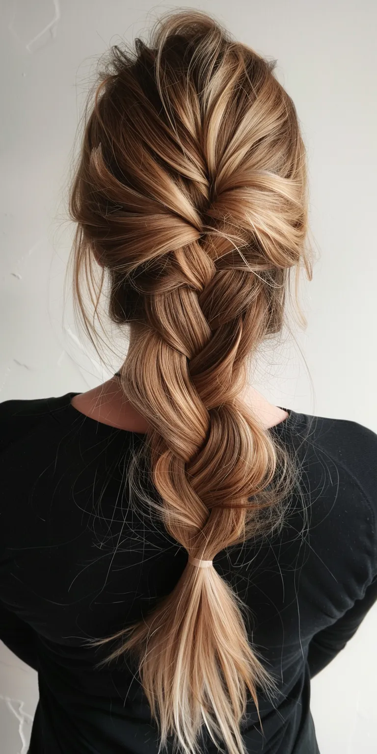 easy long hairstyles Updo, Waterfall braids, French braid, twist, Chignon