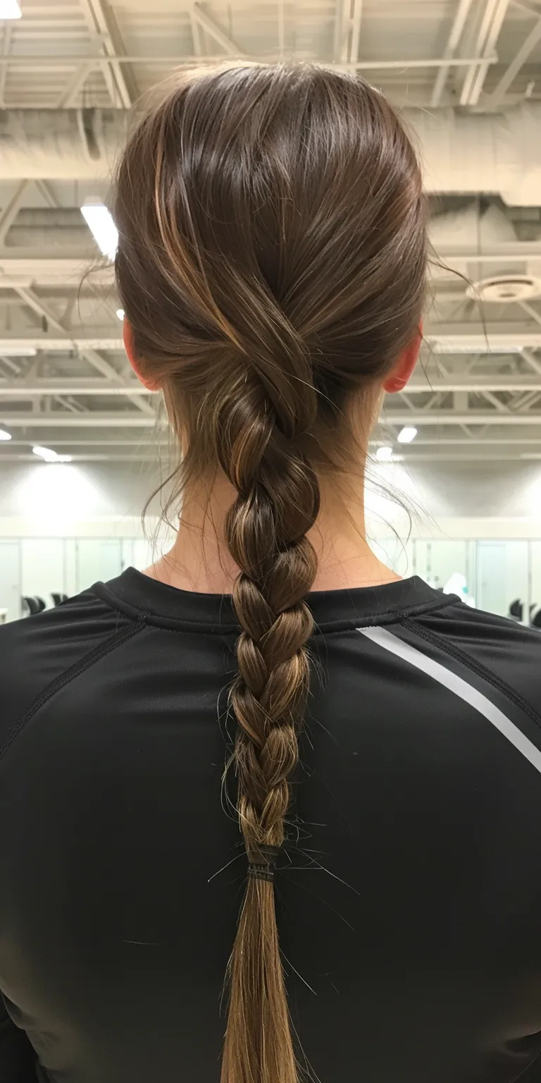 volleyball hairstyles Braid, French braid, Waterfall braids, twist, Pigtail