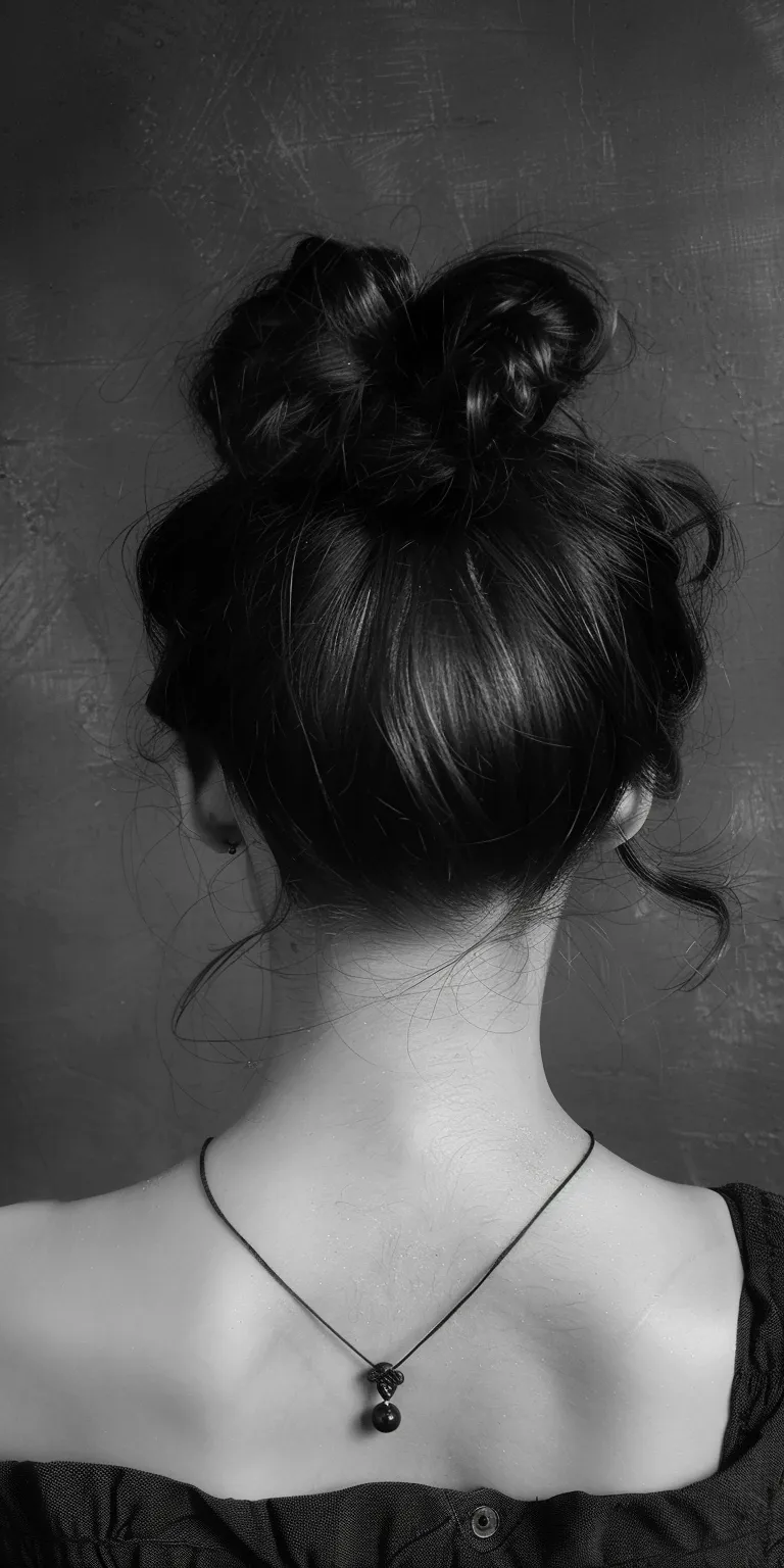 chola hairstyles Chignon, Updo, Japanese women's hairstyles, Ballerina bun, Milkmaid braid