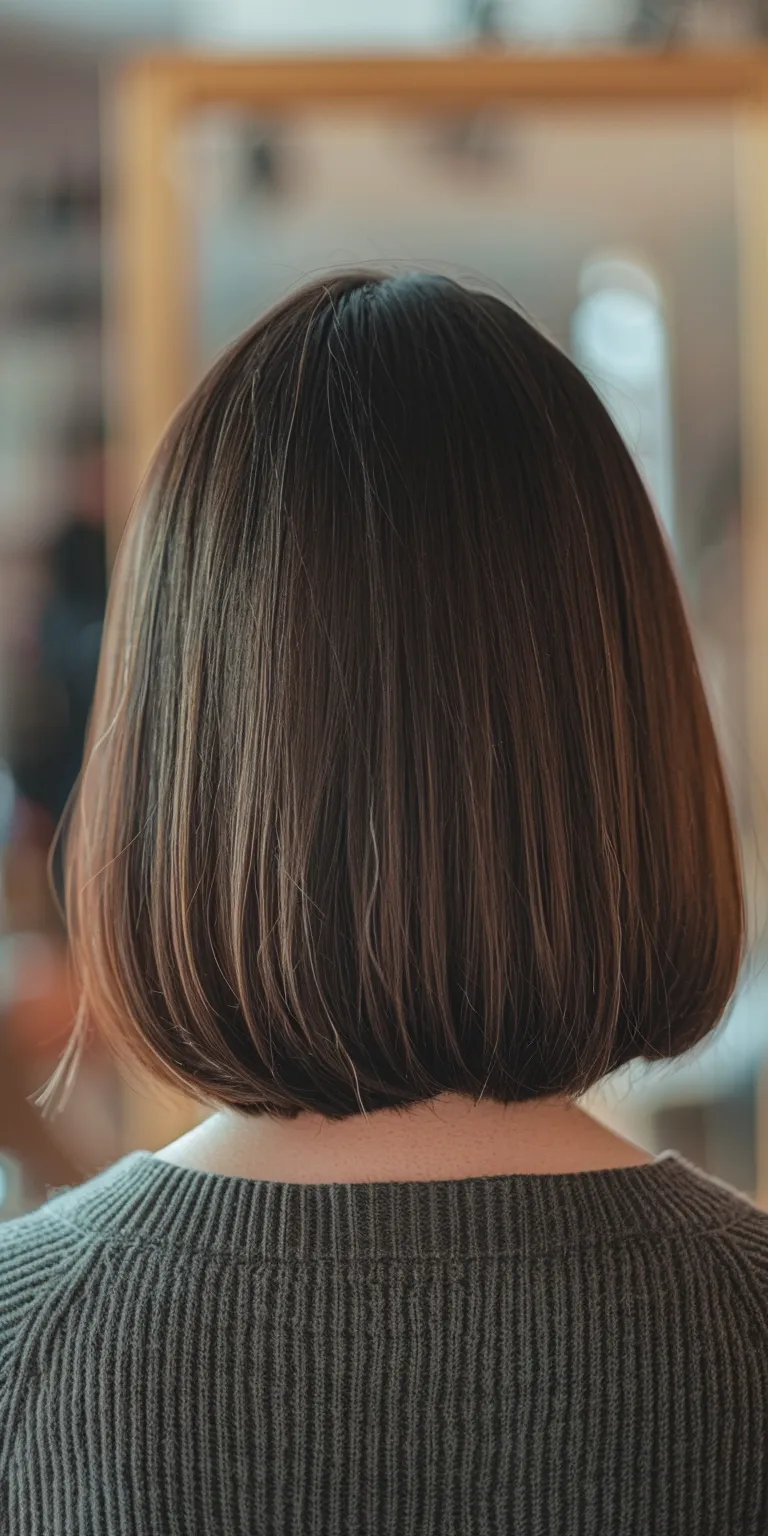 haircuts for thin straight hair Asymmetric cut, Bob Layered hair, Short brush Stacked bob