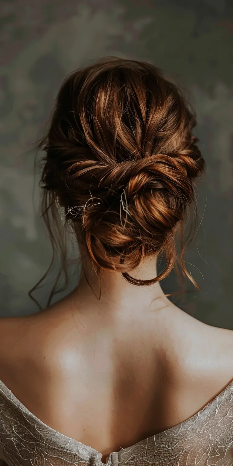 updo hairstyles Chignon, Updo, Milkmaid braid, French twist, braid