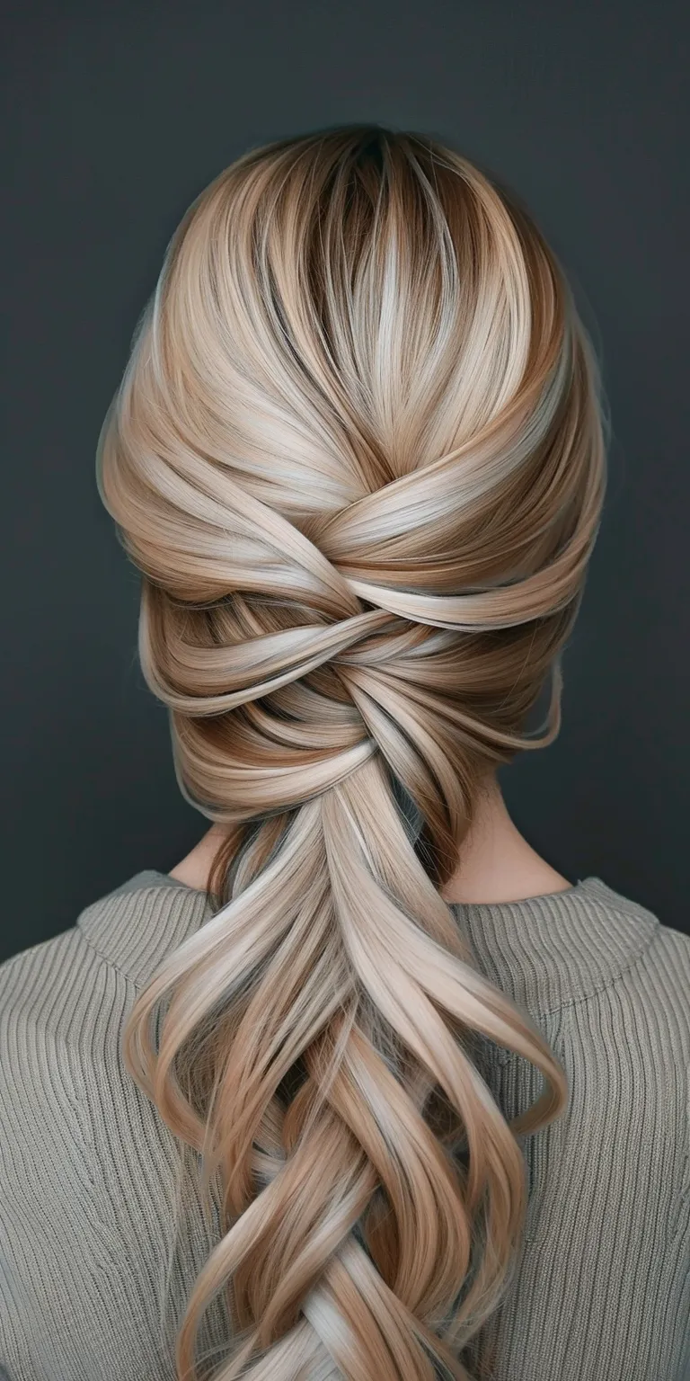 lines hairstyles French twist, Waterfall braids, braid, Chignon, Updo