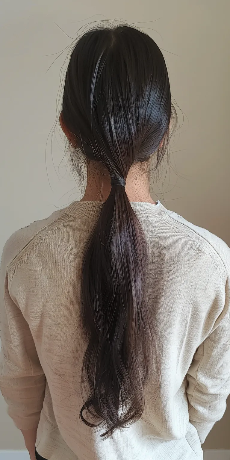 curtain bangs ponytail Japanese women's hairstyles, Layered hair, Ponytail, French twist, braid