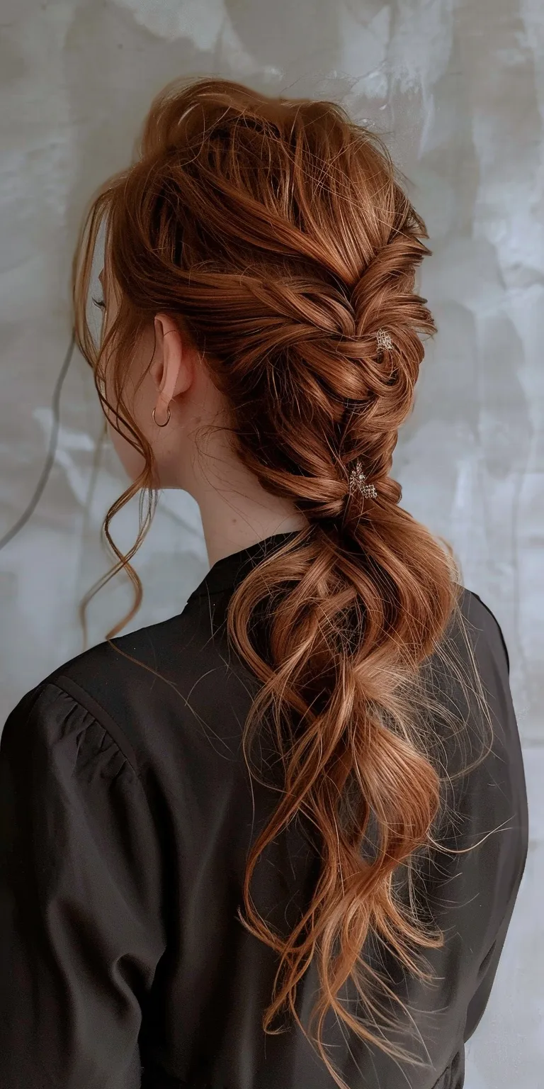 aesthetic hairstyles Updo, French twist, braid, Chignon, Milkmaid braid