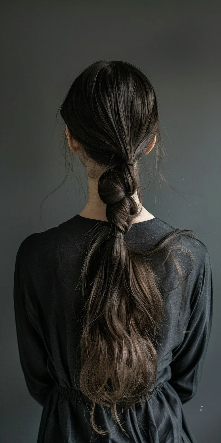 long ponytail Braid, French braid, Waterfall braids, twist, Layered hair