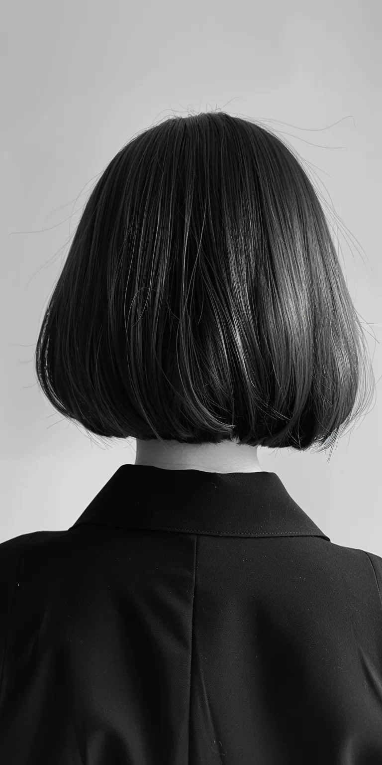 mid length bob Asymmetric cut, Bob Chignon, Short brush Tonsure