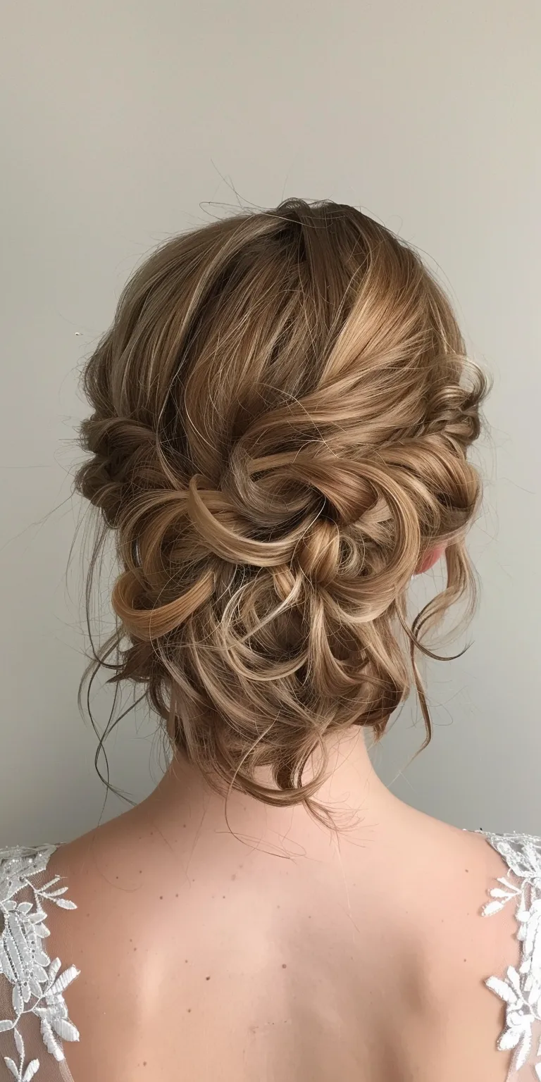 prom hairstyles for short hair Updo, Milkmaid braid, Chignon, Ballerina bun, French twist