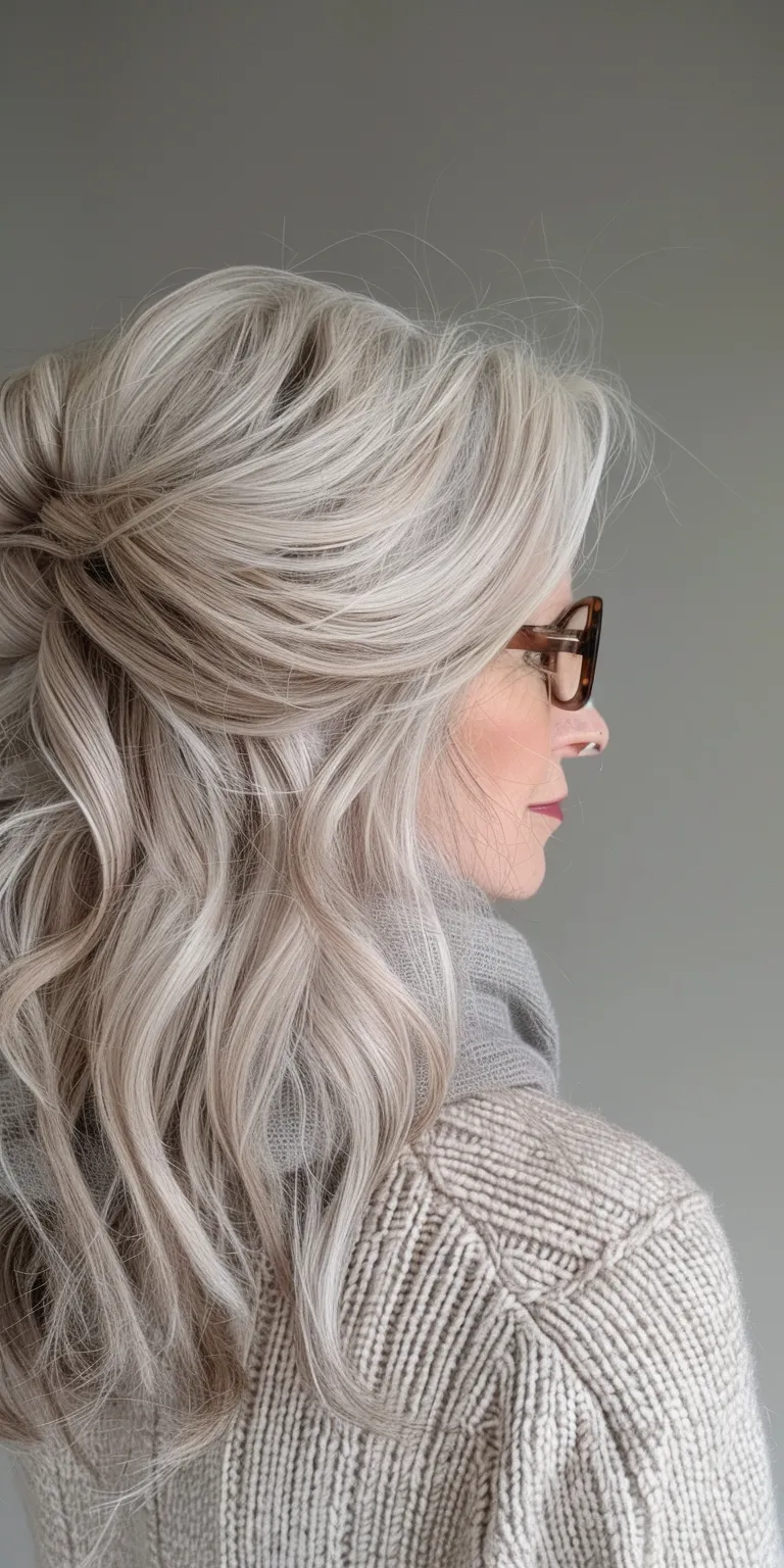 hairstyles for over 50 Layered hair, Updo, Feathered Waterfall braids, Mermaid hair