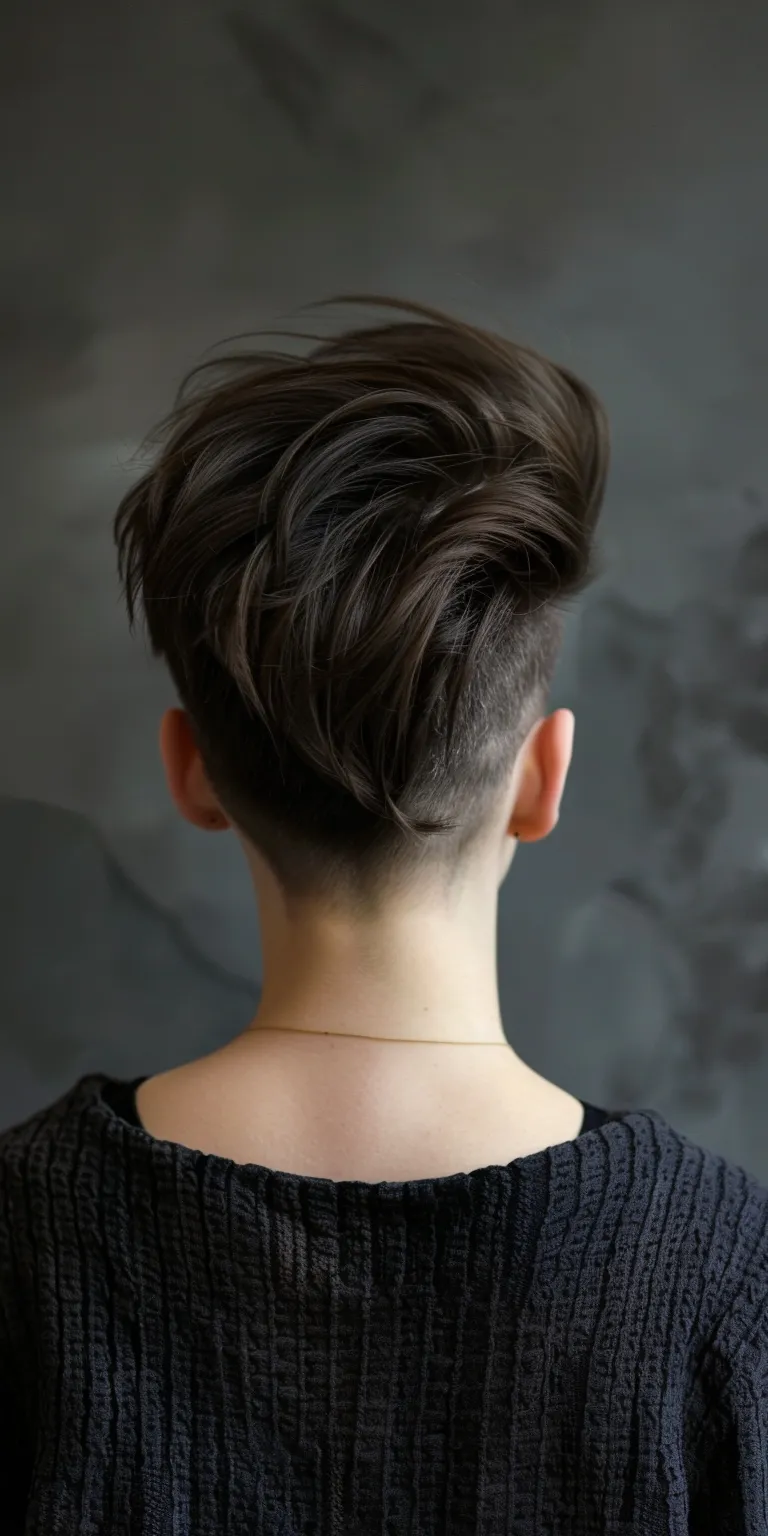 short hairstyles for round faces Asymmetric cut, Pompadour, French twist, Updo, Short brush cut