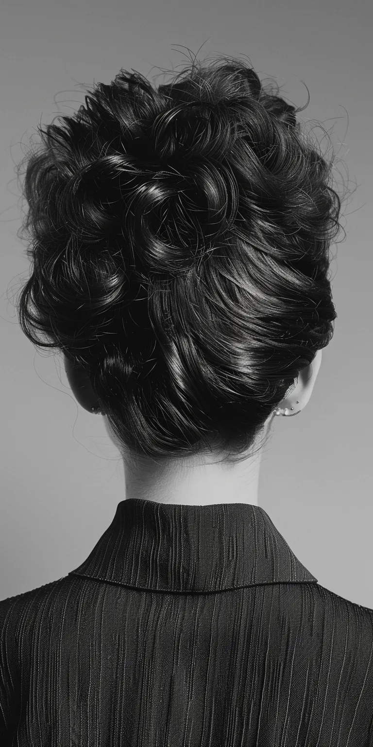 80s hairstyles Chignon, Updo, Finger wave, Asymmetric cut, Bouffant