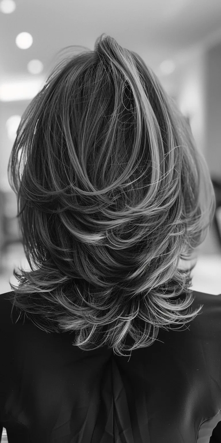 medium length layered hairstyles Layered hair, Ringlets, Chignon, Asymmetric cut, Bob cut