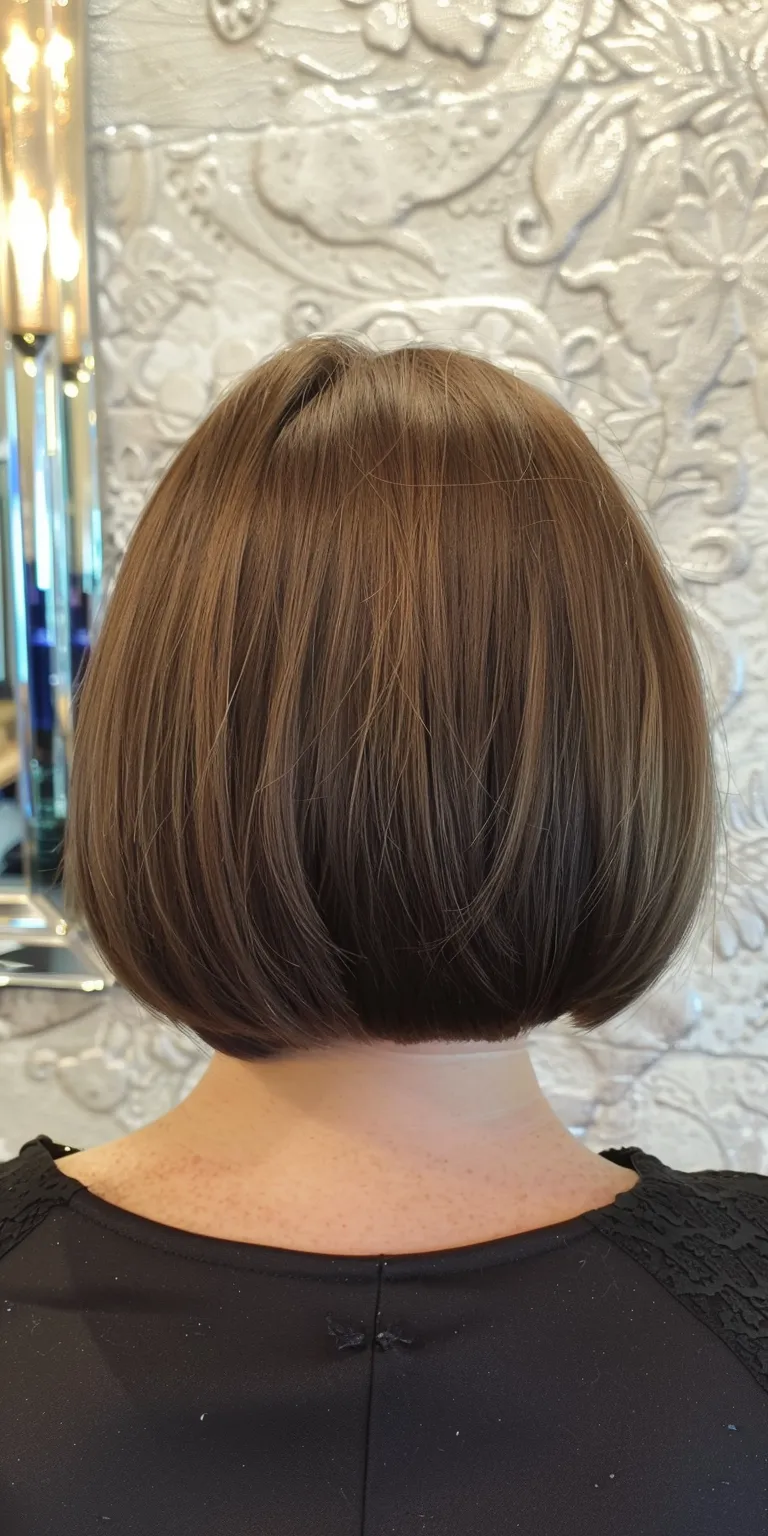 chin length bob Asymmetric cut, Bob Short brush Stacked bob, Professional cut