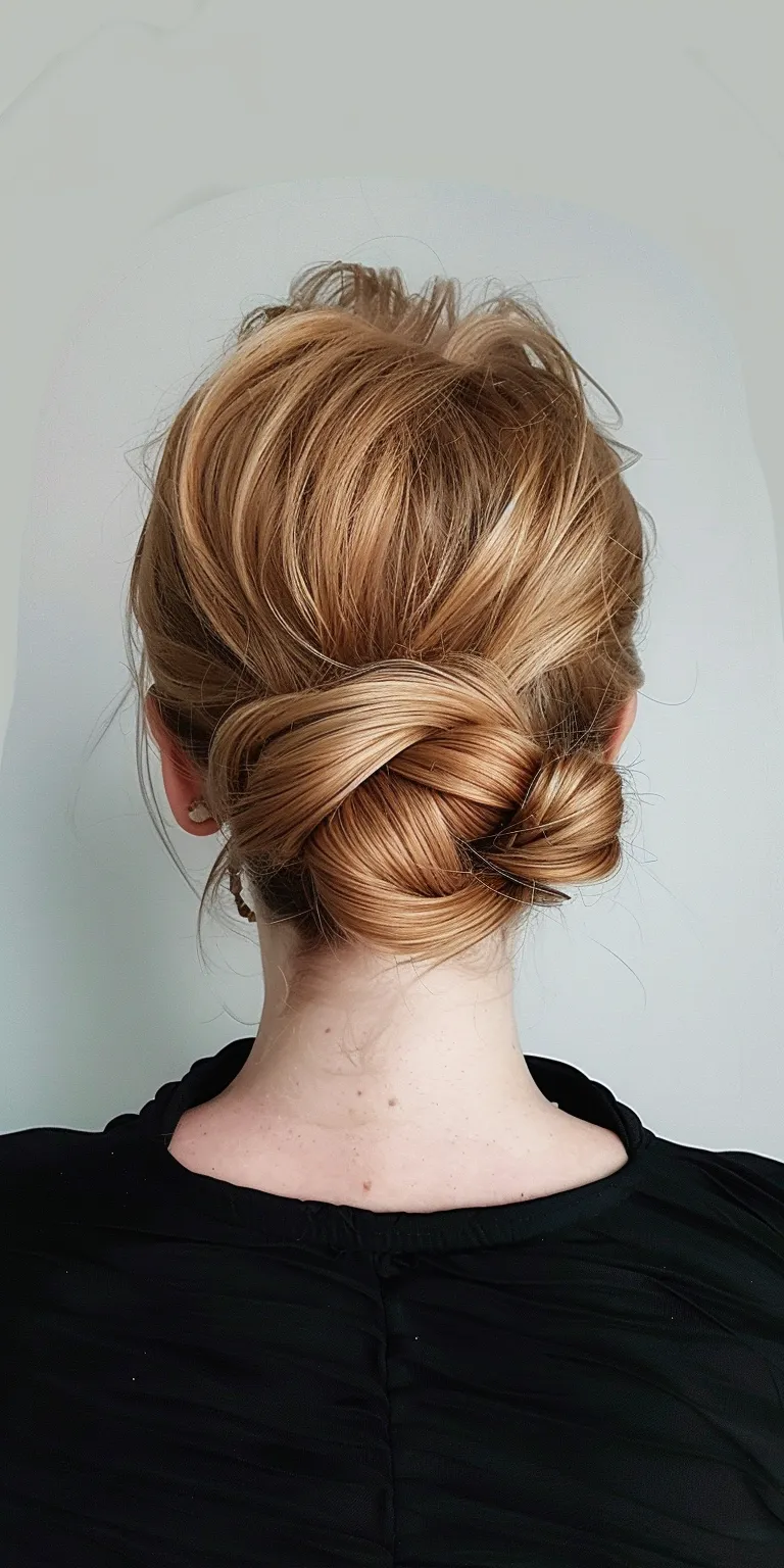 easy hairstyles Updo, Ballerina bun, French twist, Chignon, Milkmaid braid