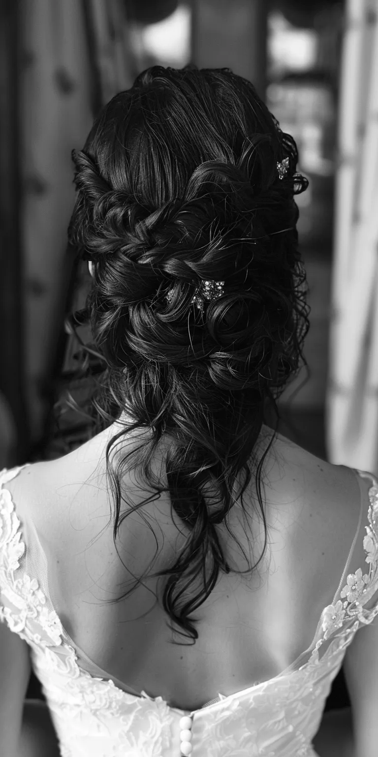 bridal hairstyles for long hair Milkmaid braid, Updo, Chignon, Waterfall braids, French braid