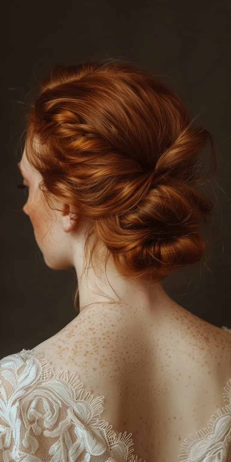 side bun hairstyle Chignon, Updo, Milkmaid braid, French twist, braid