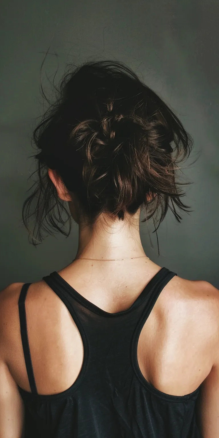 workout hairstyles Ballerina bun, Chignon, Updo, Ponytail, Asymmetric cut