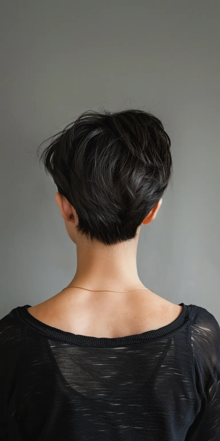 short hairstyles for round faces Asymmetric cut, Pixie Short brush Pompadour, Digital perm