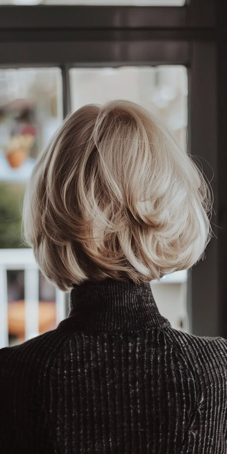 hairstyles for over 50s Asymmetric cut, Updo, Layered hair, Chignon, Bob cut