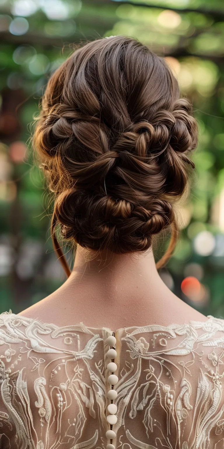 wedding hairstyles Updo, Milkmaid braid, Chignon, Ballerina bun, French twist