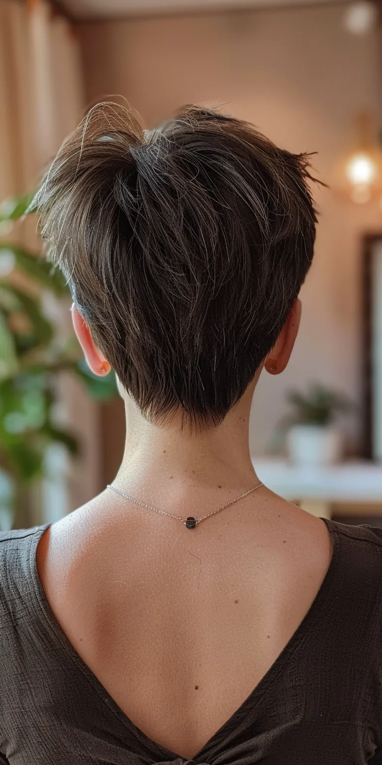 pixie haircuts for fine hair Butterfly haircut, Asymmetric cut, Pixie Short brush Chignon