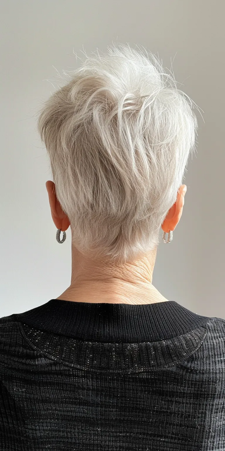 short hairstyles for women over 60 Asymmetric cut, Short brush Pompadour, Tonsure, Digital perm