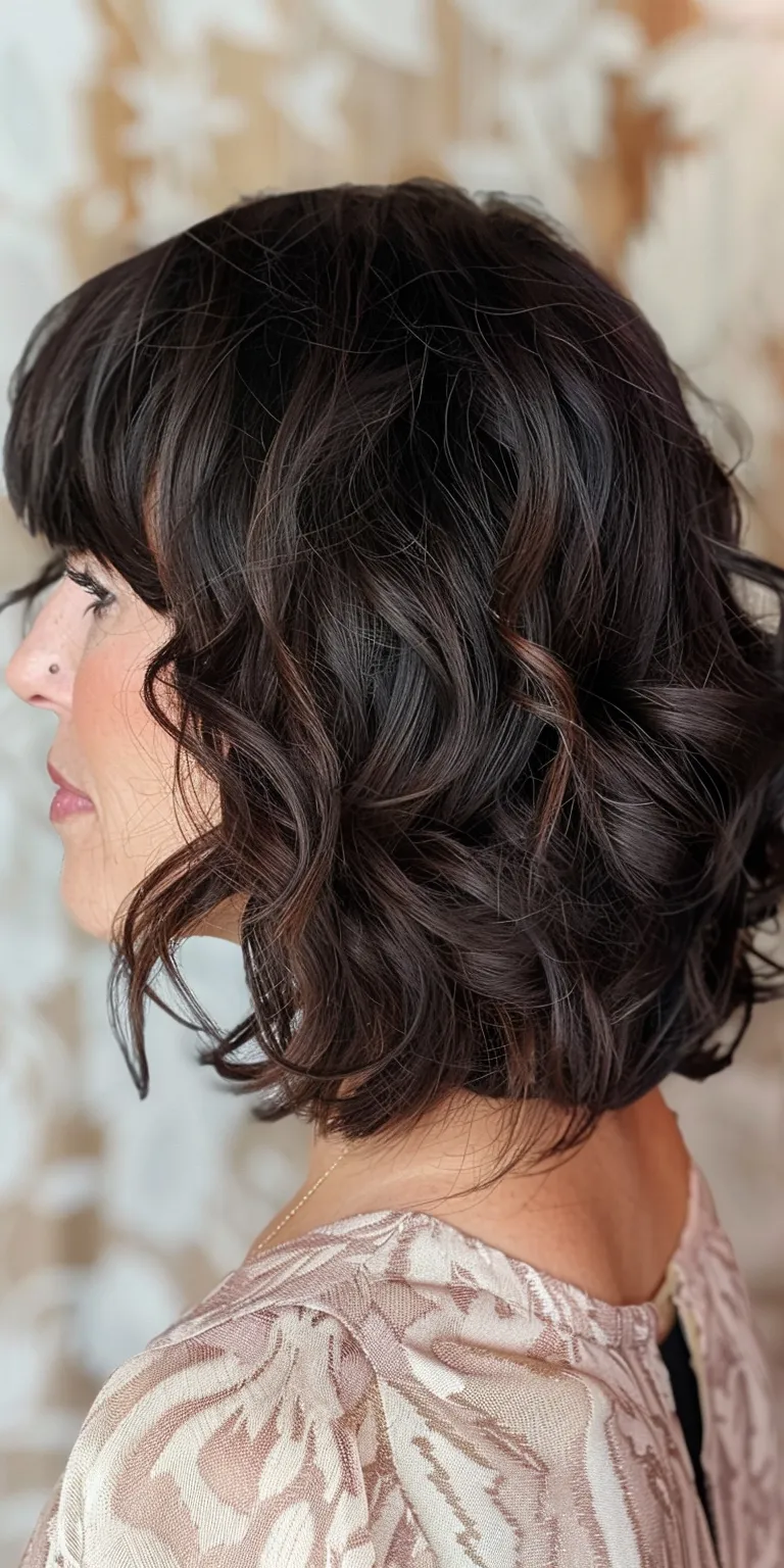 hairstyles for medium length hair Asymmetric cut, Digital perm, Layered hair, Japanese women's hairstyles, Updo