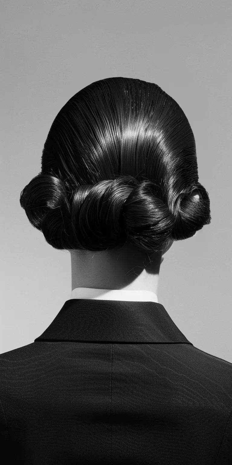 slick back hairstyle Chignon, Updo, Finger wave, French twist, Bouffant