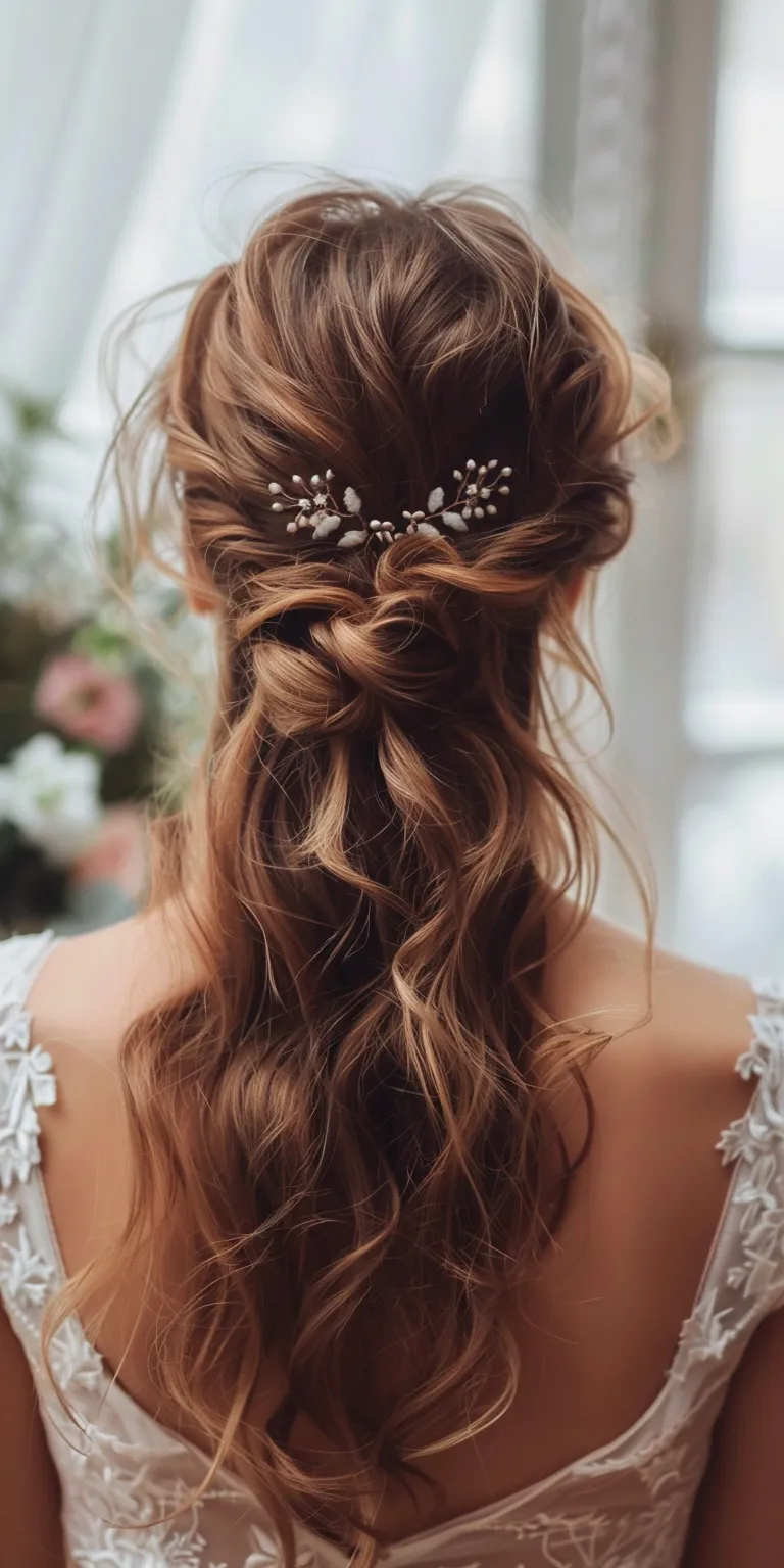 bridesmaid hairstyles for long hair Updo, Boho braids, Waterfall Chignon, Milkmaid braid