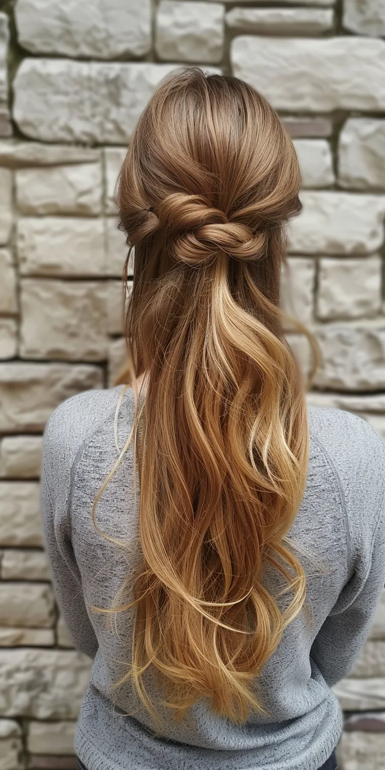 easy long hairstyles Waterfall braids, Updo, French twist, braid, Ballerina bun