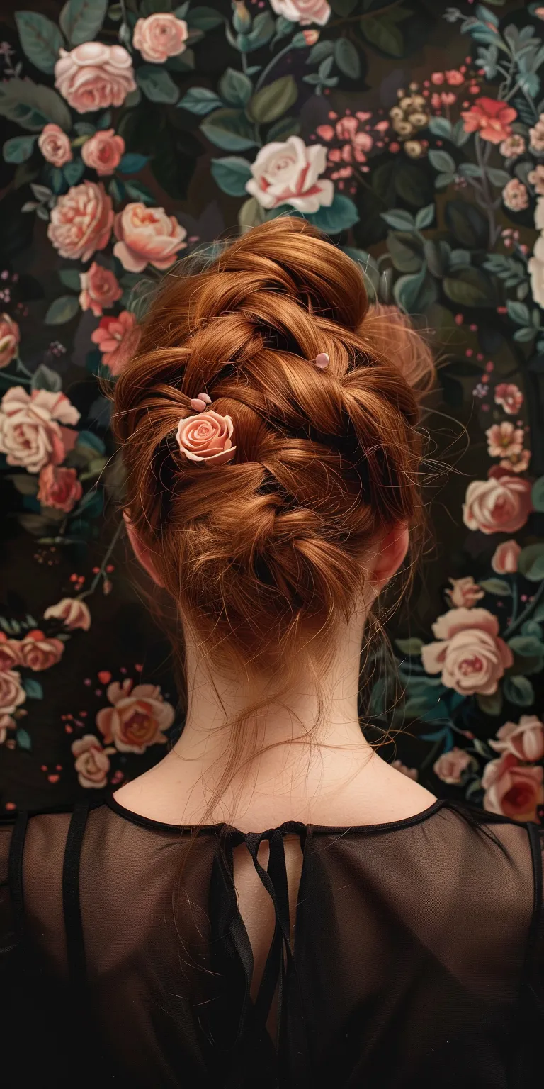 rose hairstyle Updo, Ballerina bun, Milkmaid braid, French twist, Waterfall braids