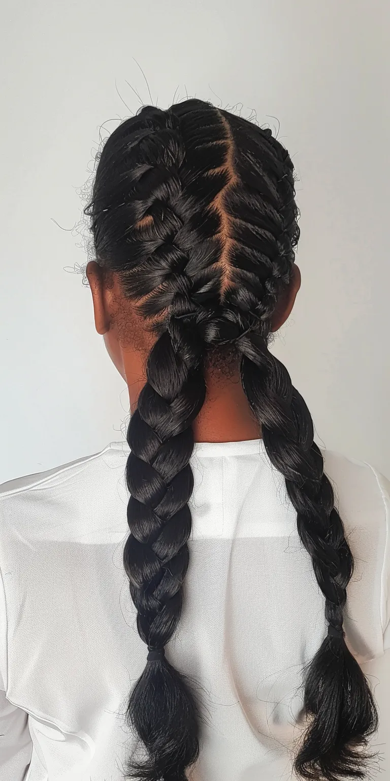 slick back braided ponytail Waterfall braids, Hair twists, French twist, braid, Braid