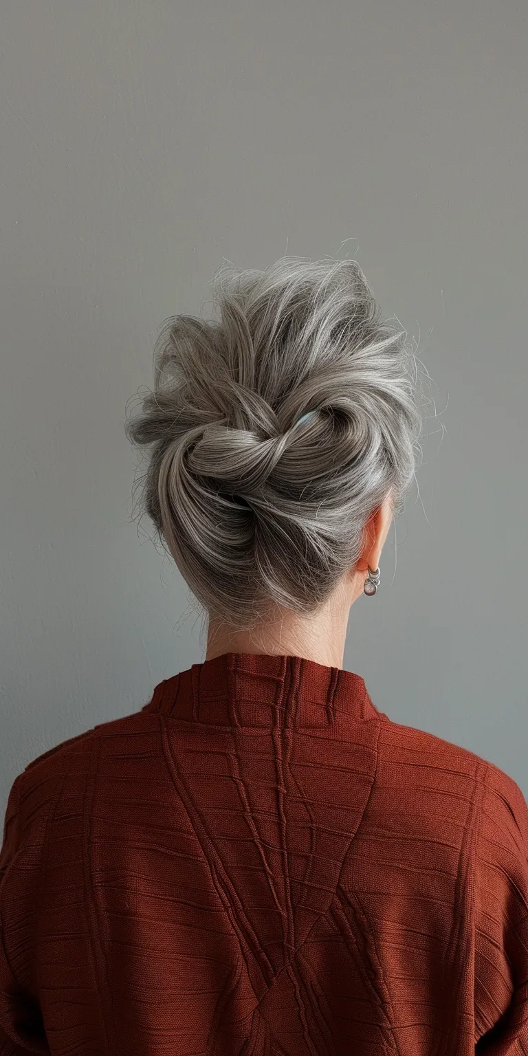 hairstyles for over 60s Updo, Chignon, French twist, Ballerina bun, Asymmetric cut