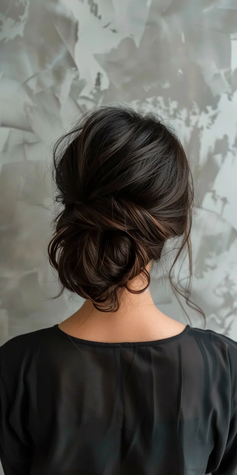 hairstyle for round face to look slim Updo, Chignon, French twist, Ballerina bun, Layered hair