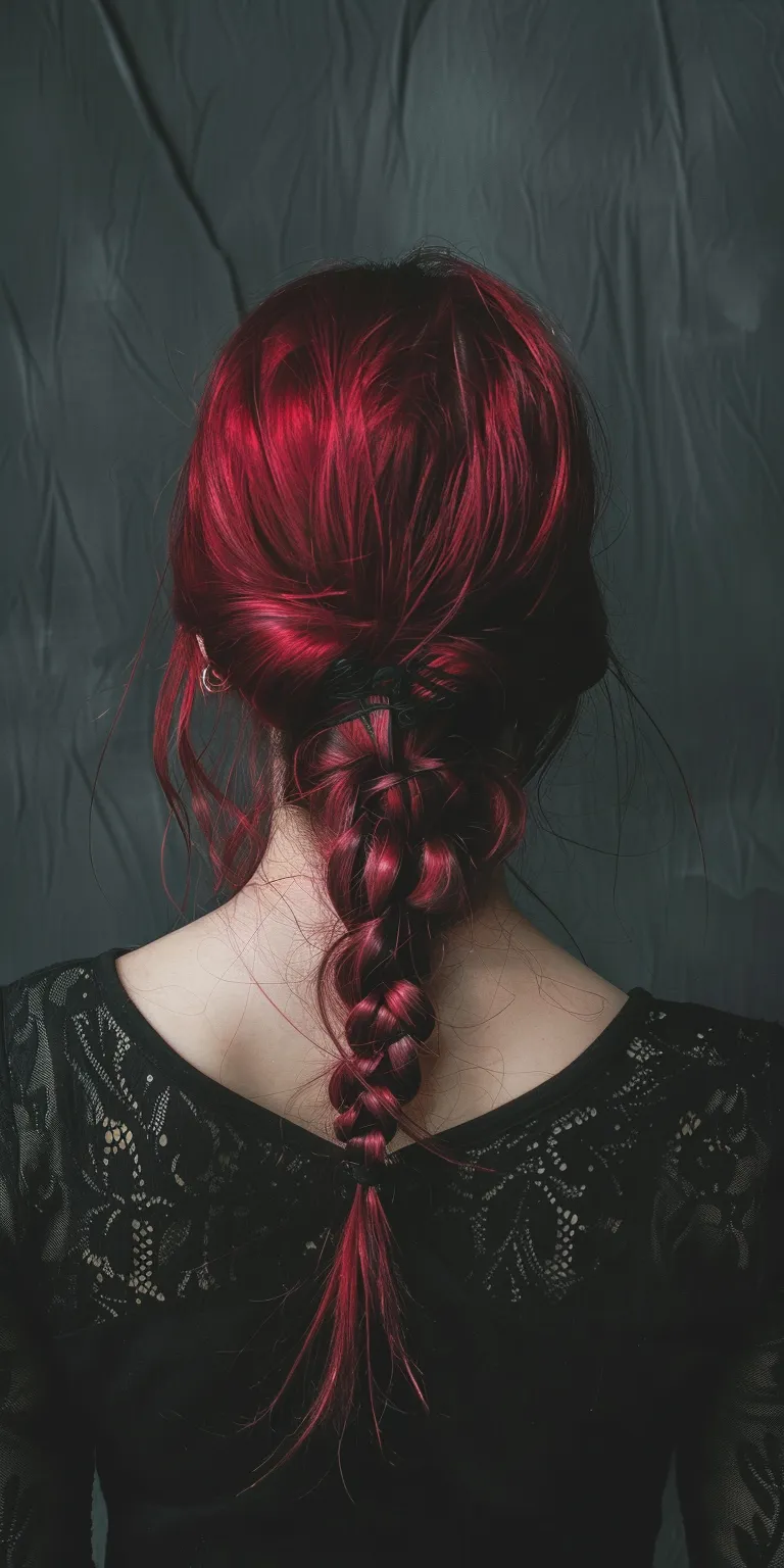 emo hairstyle French braid, Braid, Waterfall braids, Milkmaid twist