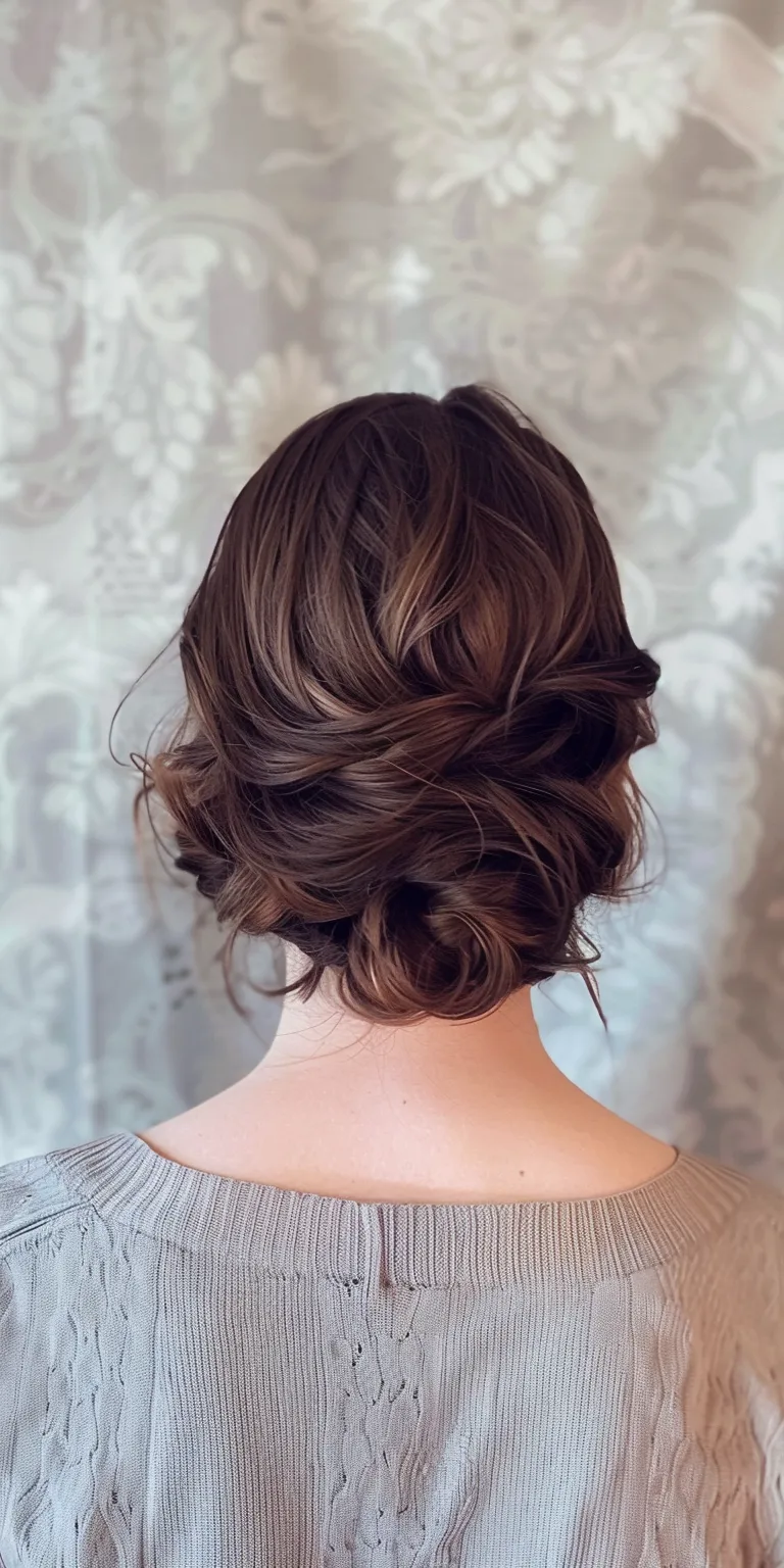 hairstyle for round chubby face Updo, French twist, Milkmaid braid, Digital perm, Waterfall braids