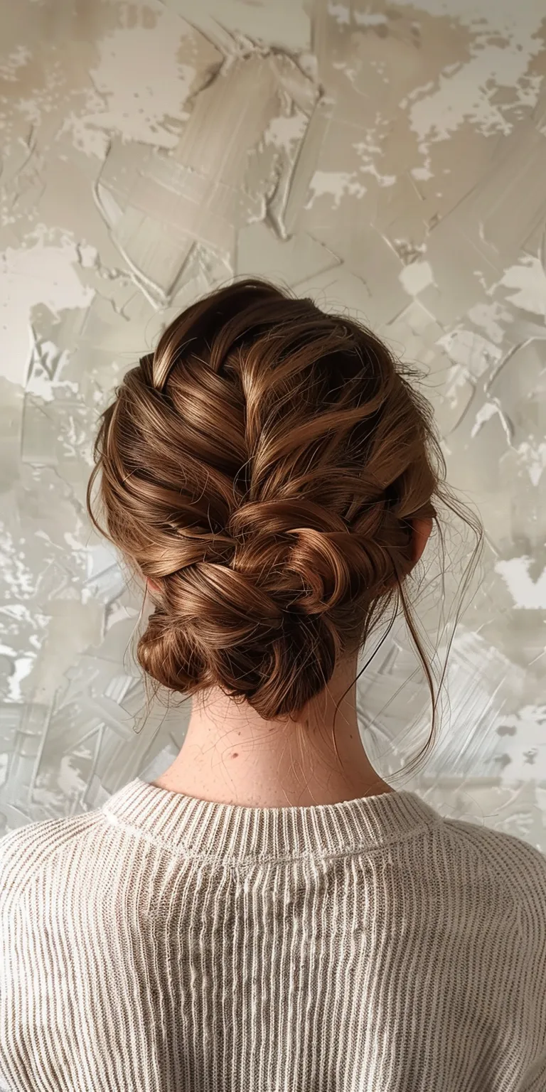 easy hairstyles Updo, French twist, Milkmaid braid, Chignon