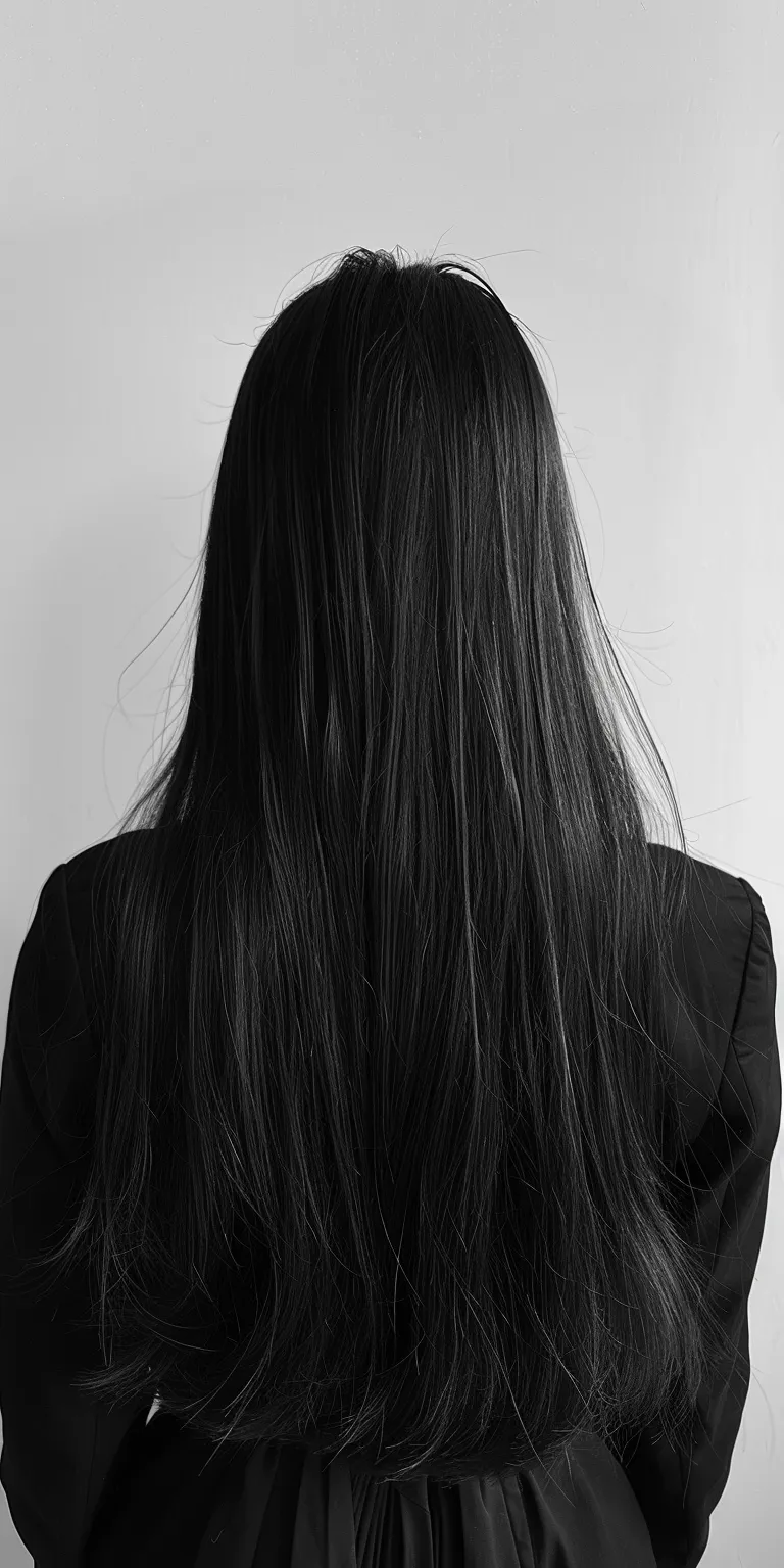 haircuts for long straight hair Japanese women's hairstyles, Layered hair, Long Asymmetric cut, Curtained