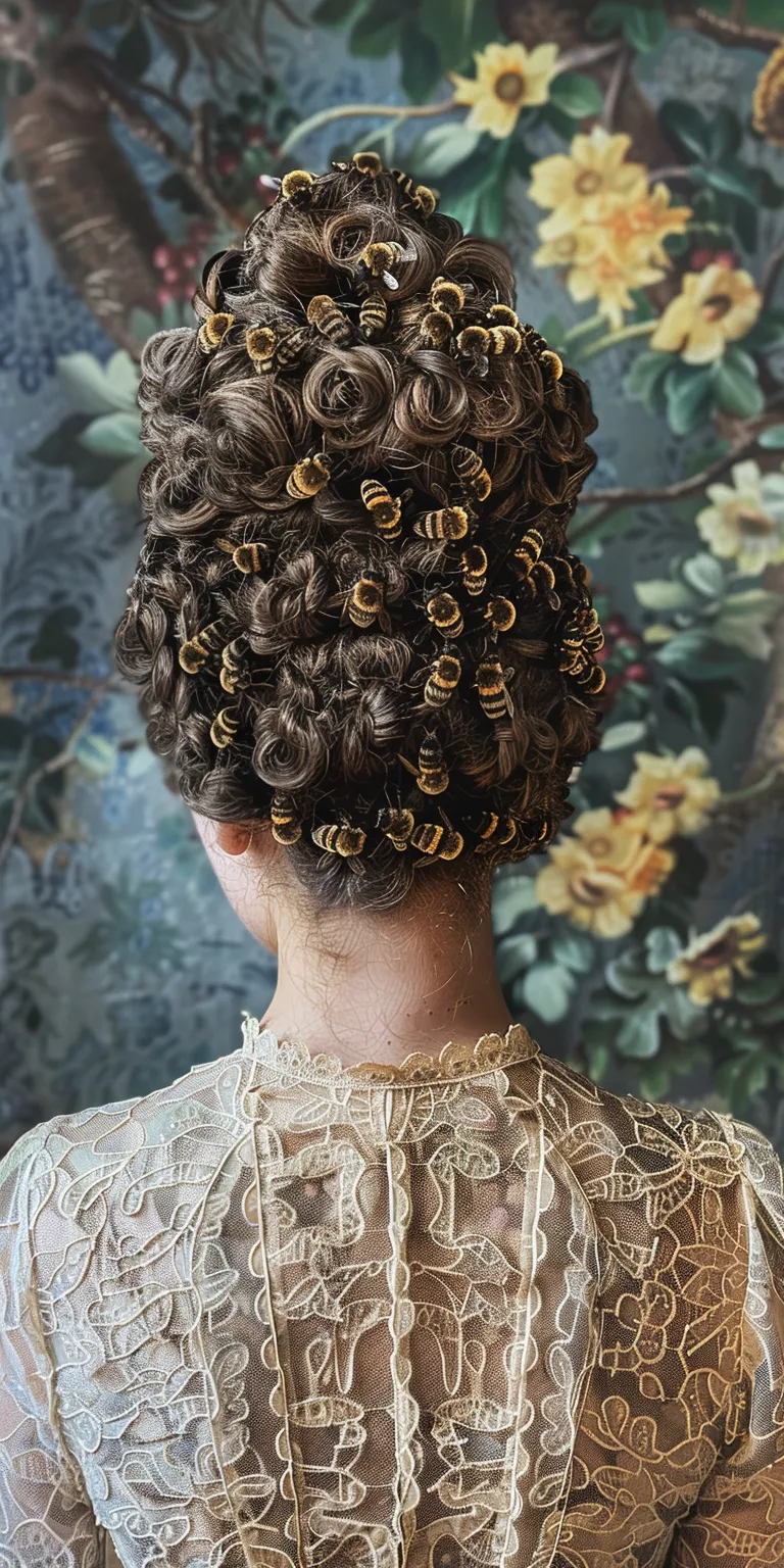 bee hive hair style Digital perm, Updo, Milkmaid braid, Beehive, Historical Christian hairstyles