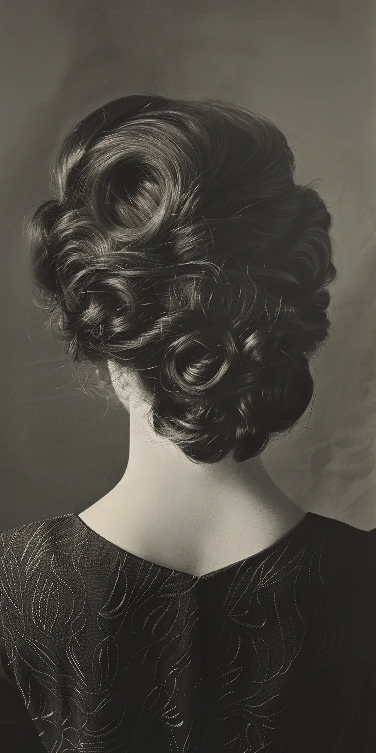 1960 hairstyles Chignon, Updo, Finger wave, Milkmaid braid, Historical Christian