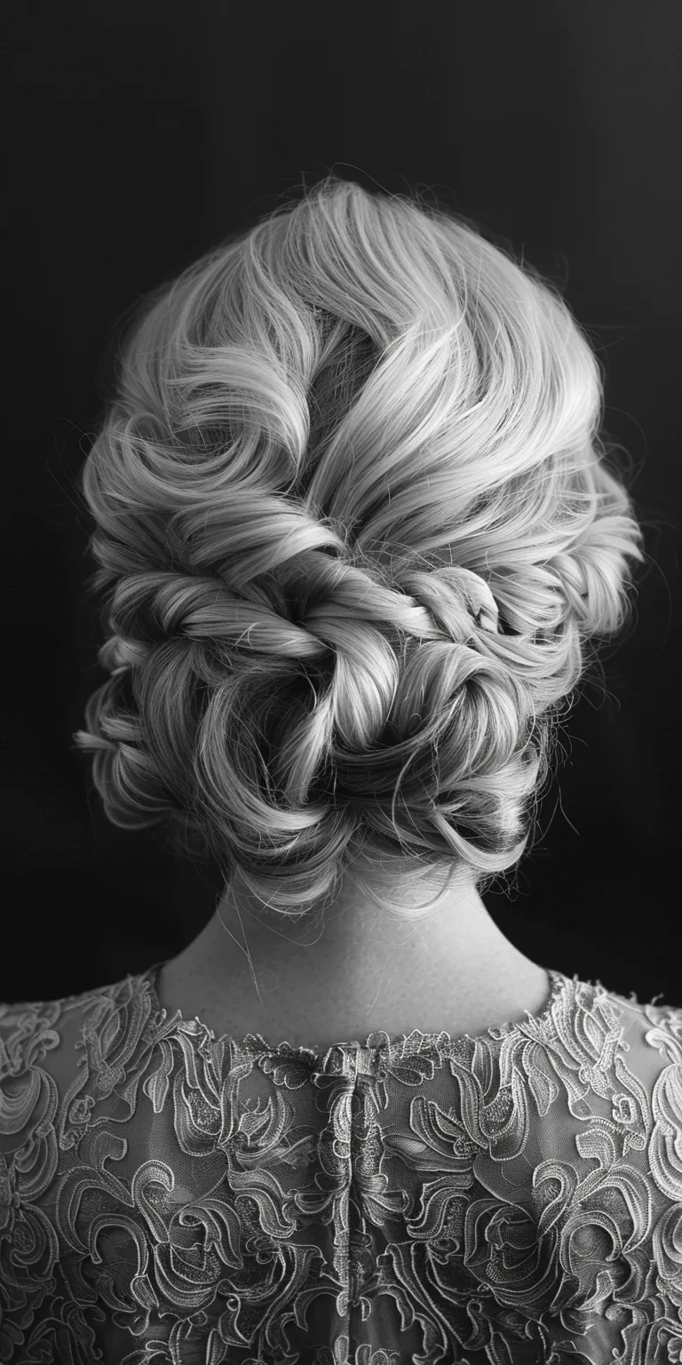 hair styles for women over 50 Waterfall braids, Chignon, Updo, Milkmaid braid, French braid