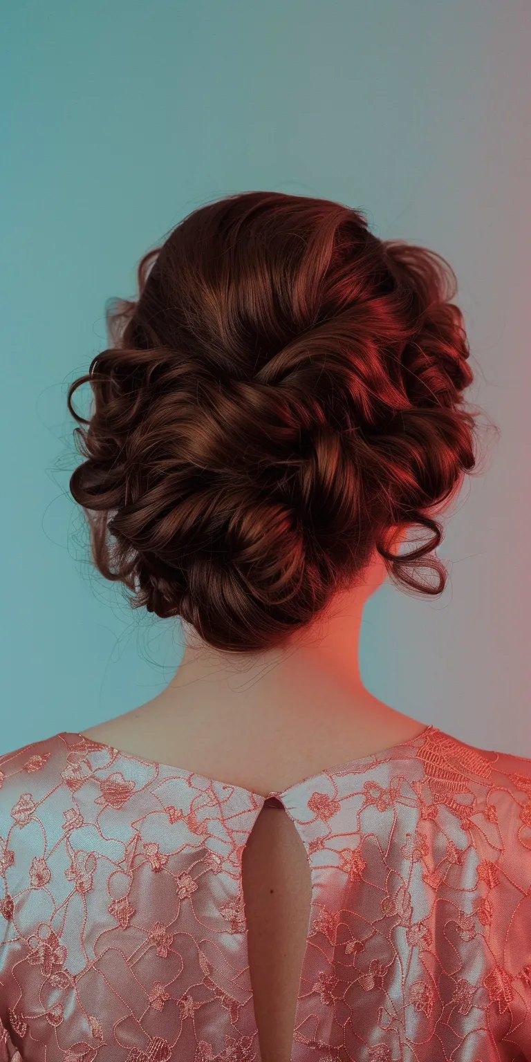 80's hairstyles female Milkmaid braid, Updo, Chignon, Digital perm, Finger wave