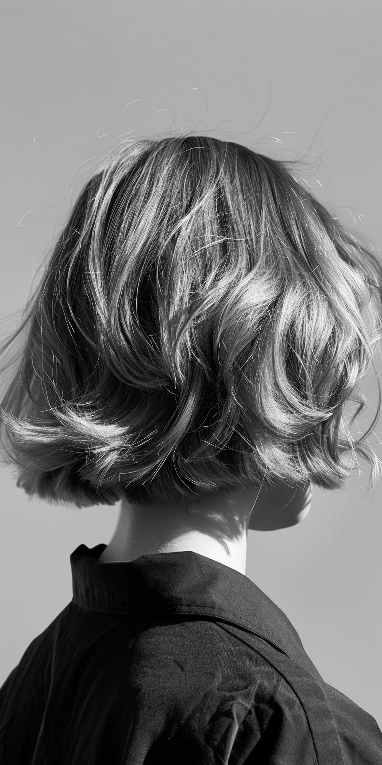 shaggy bob with bangs Asymmetric cut, Chignon, Bob Layered hair, Finger wave