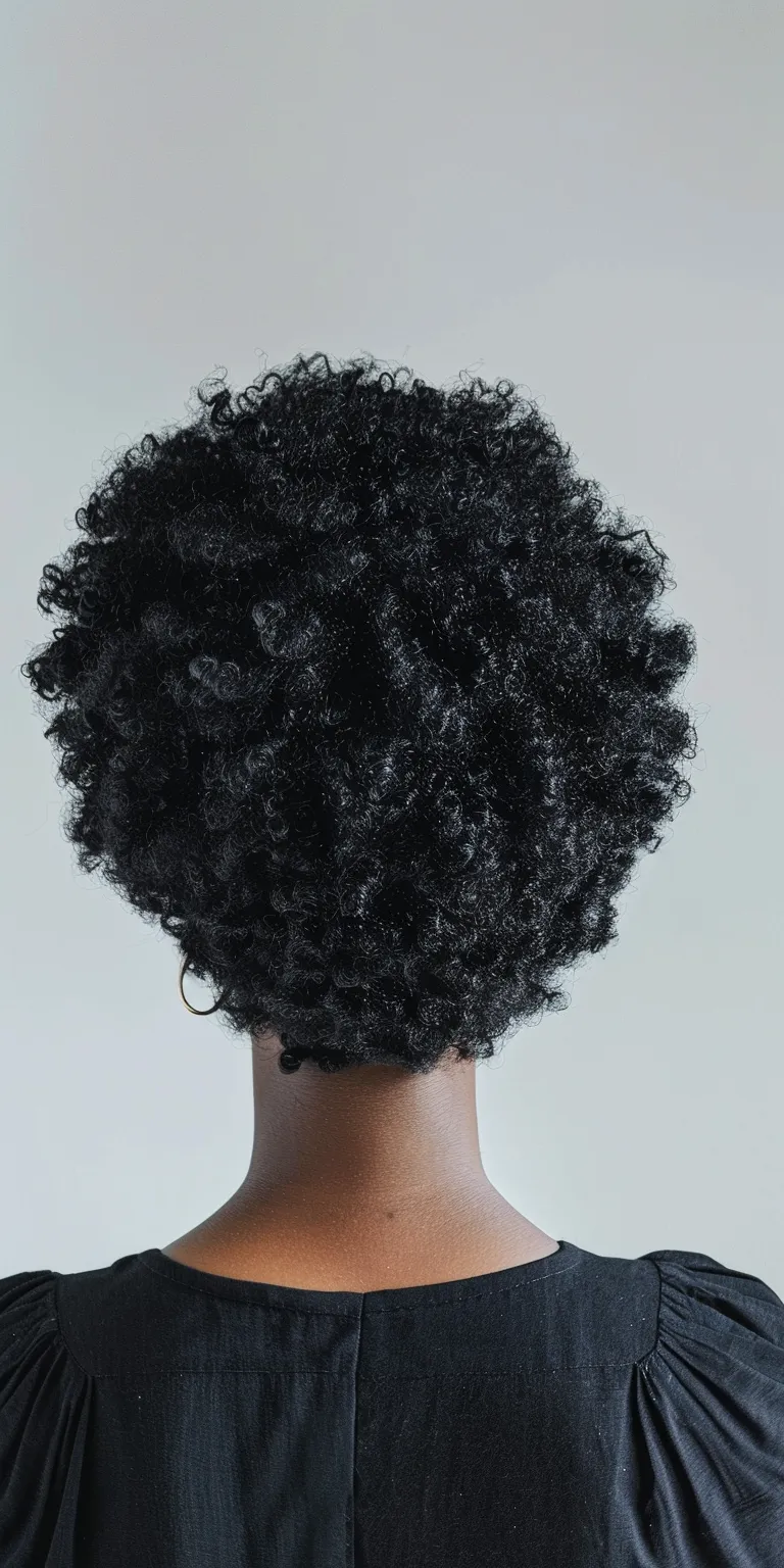 short afro hairstyles Kinky hair, Afro puffs, Digital perm, Asymmetric cut, Jheri curl