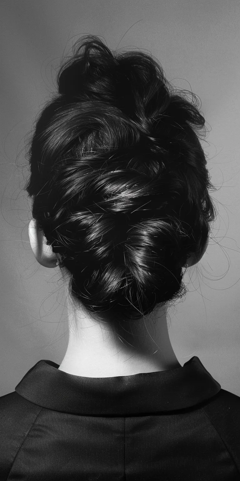 pomade hair Chignon, Updo, French twist, braid, Milkmaid braid