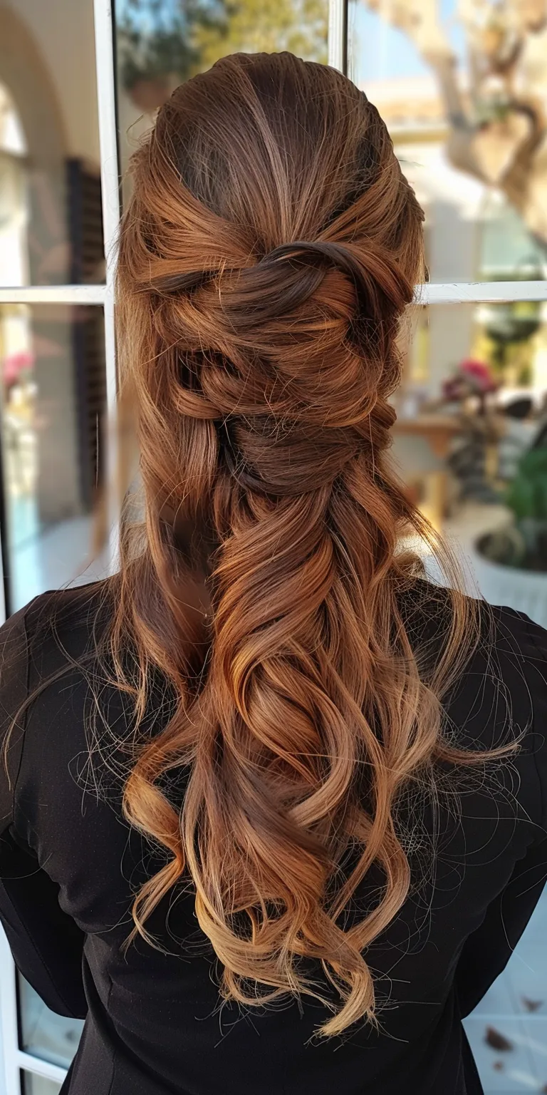 long hair styles for women Waterfall braids, Updo, French twist, braid, Braid